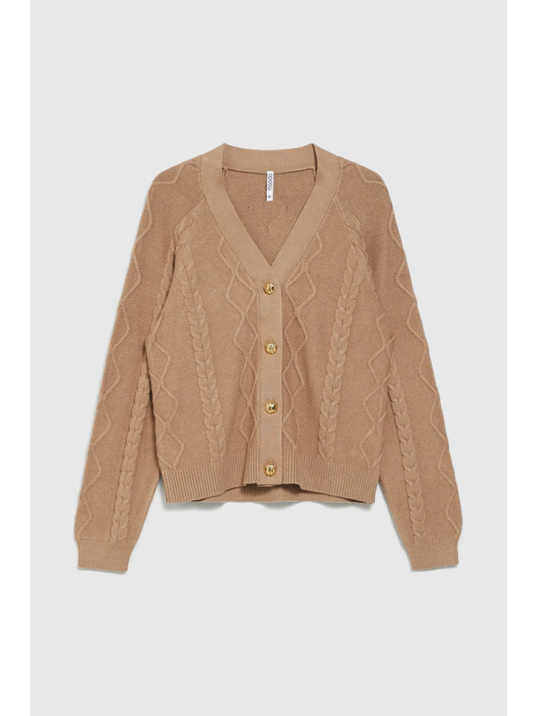 Moodo Pletený béžový kardigán Moodo