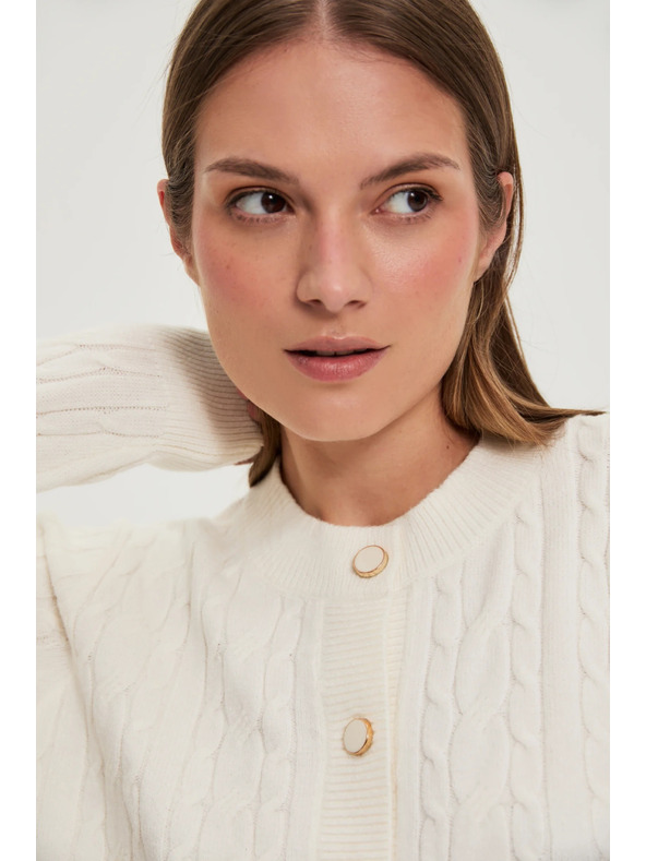 Moodo Sveter s ozdobným pletením ecru Moodo