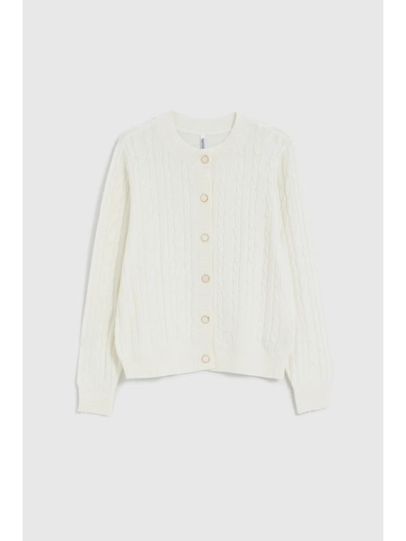 Moodo Sveter s ozdobným pletením ecru Moodo