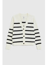 Moodo Pruhovaný kardigán ecru Moodo