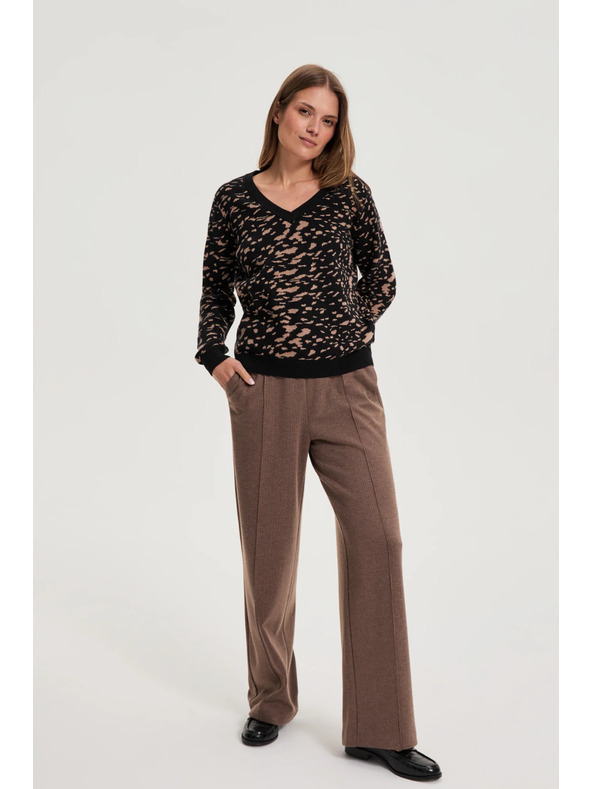 Moodo Sveter jednoduchého strihu čierny Moodo