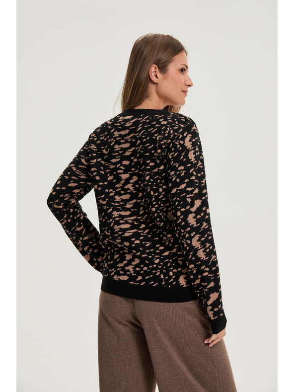 Moodo Sveter jednoduchého strihu čierny Moodo