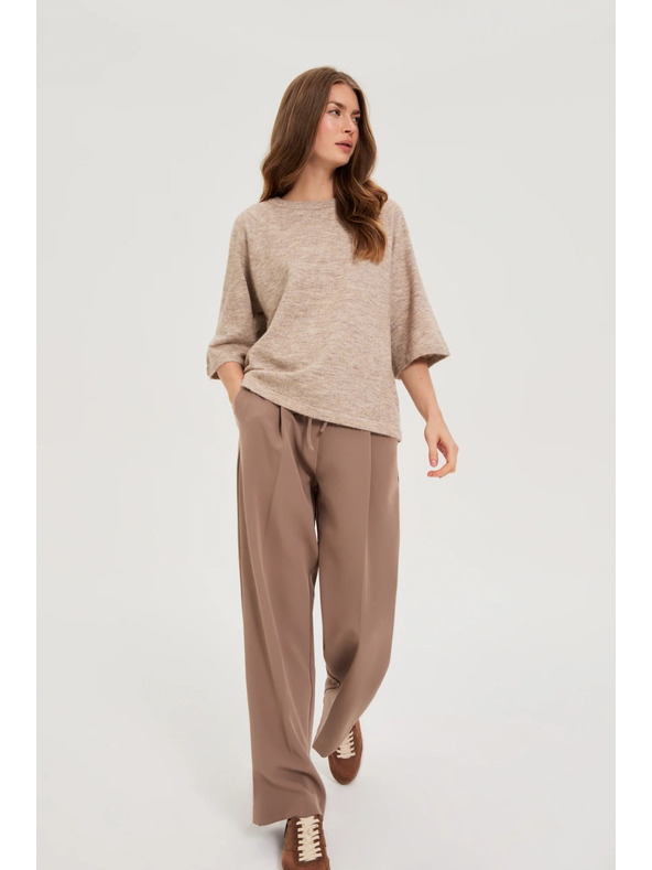 Moodo Sveter s krátkymi rukávmi béžový Moodo