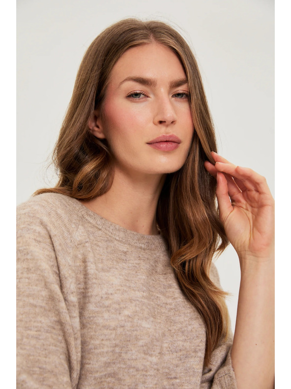 Moodo Sveter s krátkymi rukávmi béžový Moodo