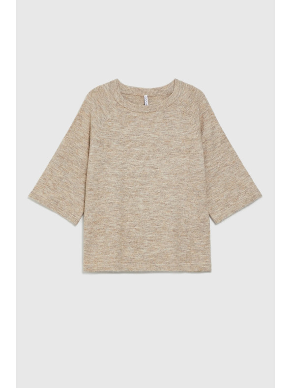 Moodo Sveter s krátkymi rukávmi béžový Moodo