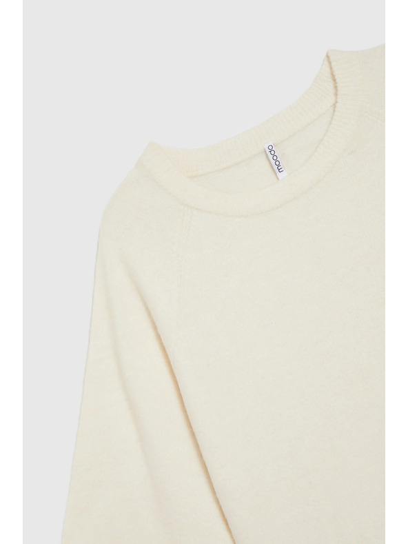 Moodo Béžový sveter s krátkymi rukávmi Moodo