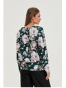 Moodo Sveter s kvetinovým vzorom zelený Moodo