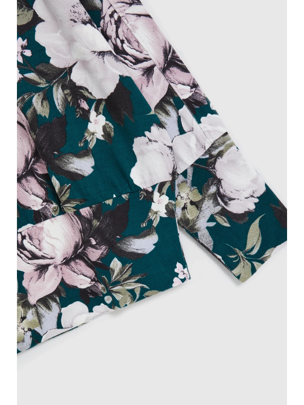 Moodo Sveter s kvetinovým vzorom zelený Moodo