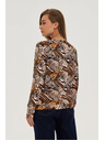 Moodo Béžový sveter s rastlinným vzorom Moodo