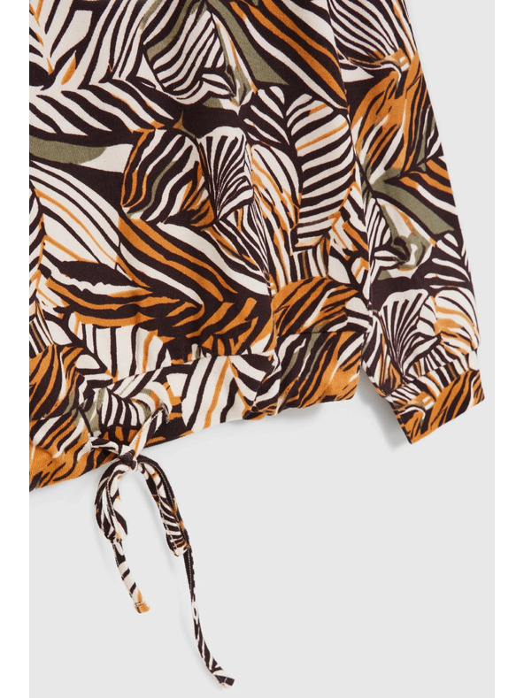 Moodo Béžový sveter s rastlinným vzorom Moodo