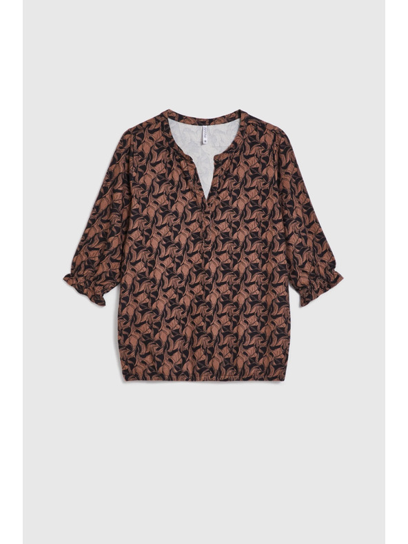 Moodo Hnedý sveter s krátkymi rukávmi Moodo