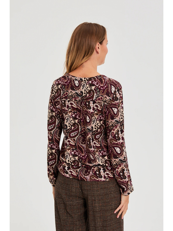 Moodo Vzorovaný sveter hnedý Moodo