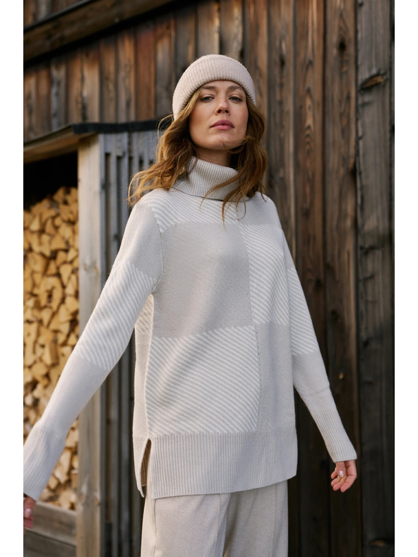 Moodo Sveter so stojačikom béžový Moodo