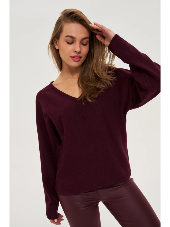 Moodo Sveter do V vínový Moodo