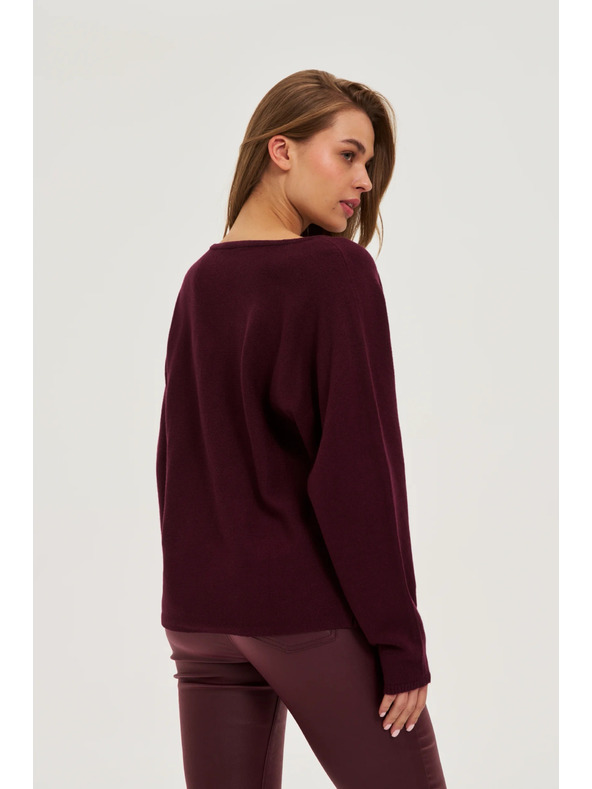 Moodo Sveter do V vínový Moodo