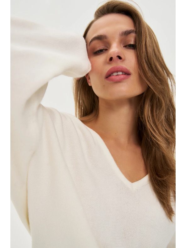 Moodo Sveter do V ecru Moodo