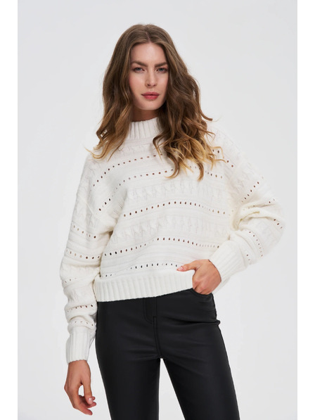 Moodo Sveter so stojačkou biely Moodo