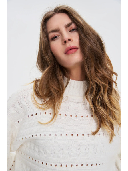 Moodo Sveter so stojačkou biely Moodo