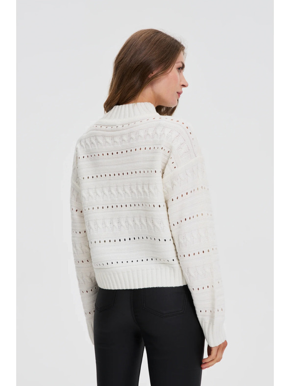 Moodo Sveter so stojačkou biely Moodo