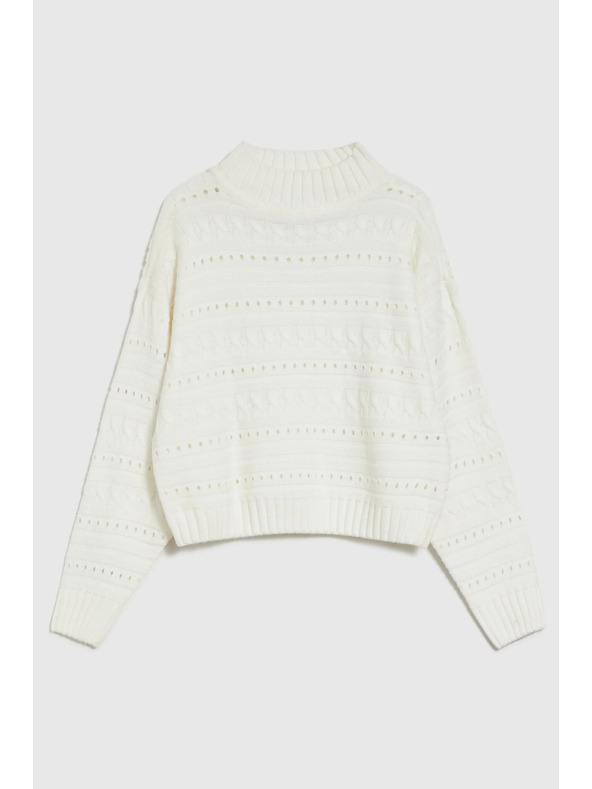 Moodo Sveter so stojačkou biely Moodo