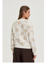 Moodo Béžový kardigan s kvetinovým vzorom Moodo