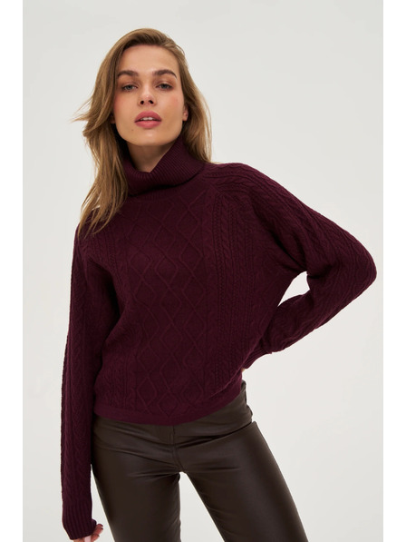 Moodo Sveter so stojačkou vínový Moodo