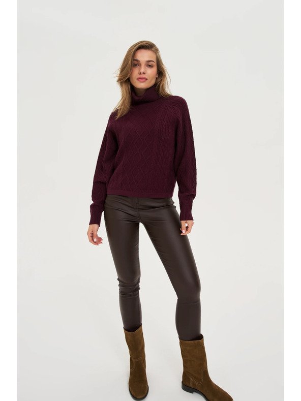 Moodo Sveter so stojačkou vínový Moodo