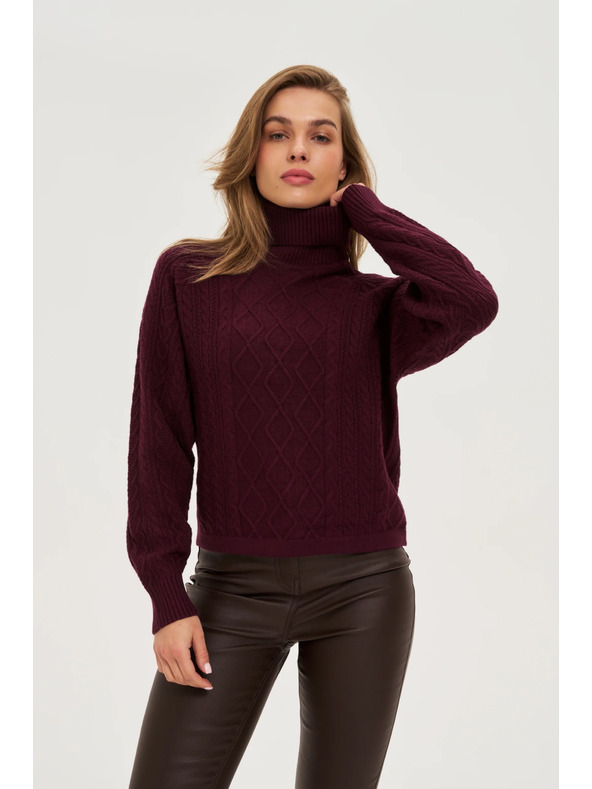 Moodo Sveter so stojačkou vínový Moodo