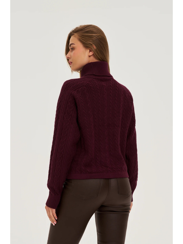 Moodo Sveter so stojačkou vínový Moodo