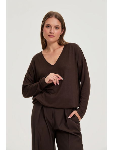 Moodo Sveter do V hnedý Moodo