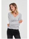 Moodo Sveter s výstrihom do V sivý Moodo