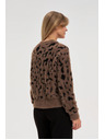 Moodo Sveter s leopardím vzorom hnedý Moodo