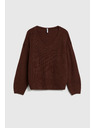 Moodo Sveter jednoduchého strihu hnedý Moodo
