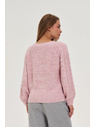 Moodo Sveter s ozdobným vrkočom ružový Moodo