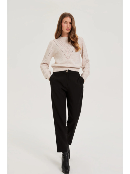 Moodo Béžový sveter s nafúknutými rukávmi Moodo