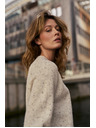Moodo Sveter jednoduchého strihu ecru Moodo