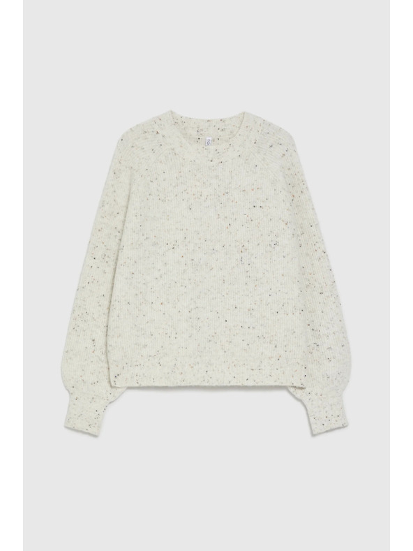 Moodo Sveter jednoduchého strihu ecru Moodo