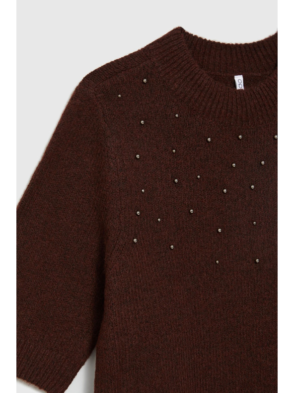 Moodo Vínový sveter s krátkymi rukávmi Moodo