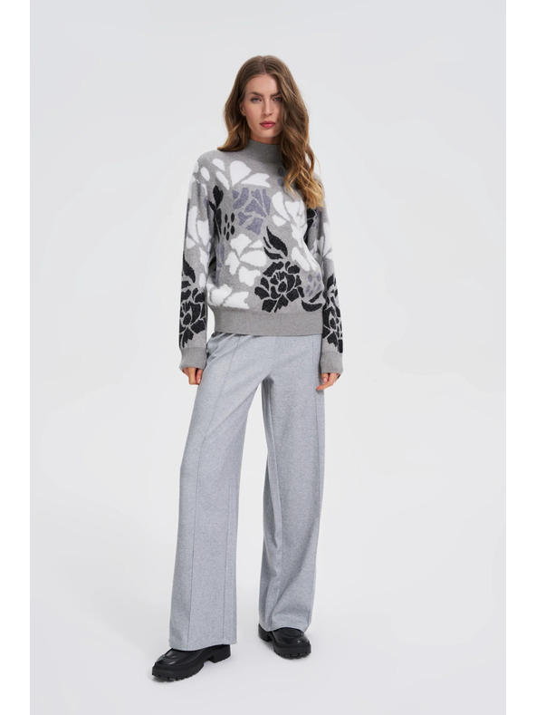 Moodo Sveter so stojačkou sivý Moodo