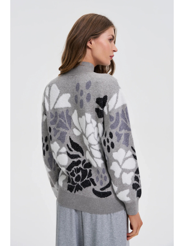 Moodo Sveter so stojačkou sivý Moodo