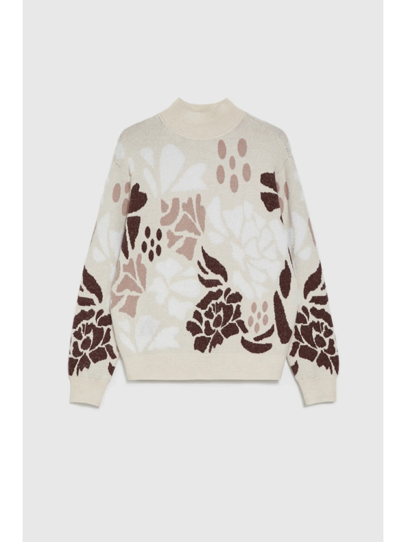 Moodo Vzorovaný sveter béžový Moodo