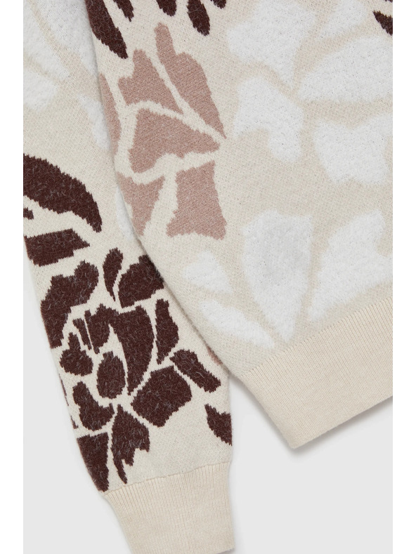 Moodo Vzorovaný sveter béžový Moodo