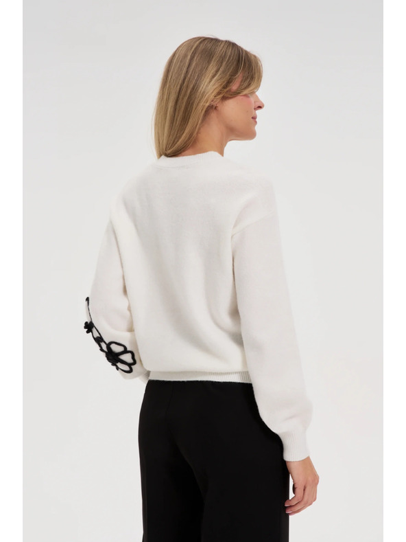 Moodo Biely sveter s aplikáciou Moodo