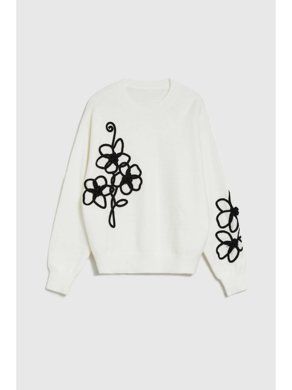 Moodo Biely sveter s aplikáciou Moodo