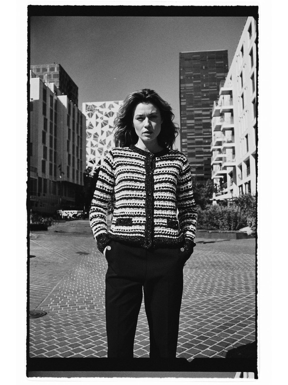 Moodo Čierny pruhovaný kardigán Moodo