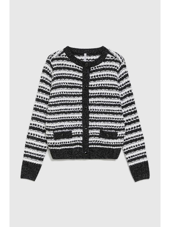 Moodo Čierny pruhovaný kardigán Moodo