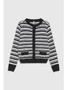 Moodo Čierny pruhovaný kardigán Moodo