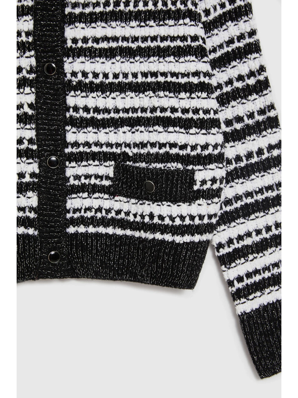 Moodo Čierny pruhovaný kardigán Moodo