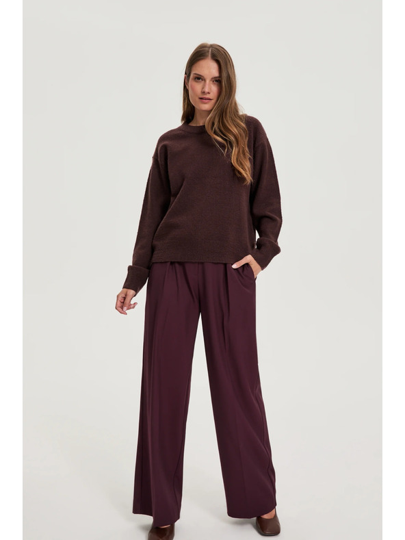 Moodo Hladký sveter hnedý Moodo