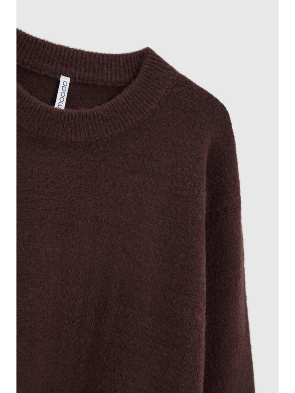 Moodo Hladký sveter hnedý Moodo